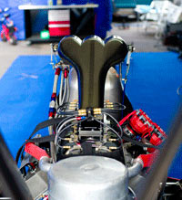rear view top fuel engine